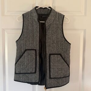 Black and White Herringbone Vest